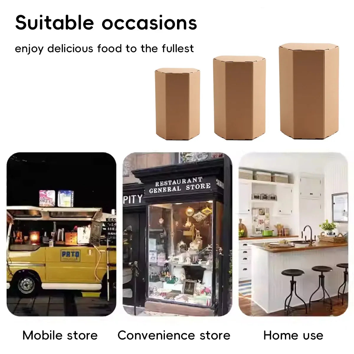 20PCS Kraft Paper Gift Box Hexagon for Party Wedding Candy Packaging