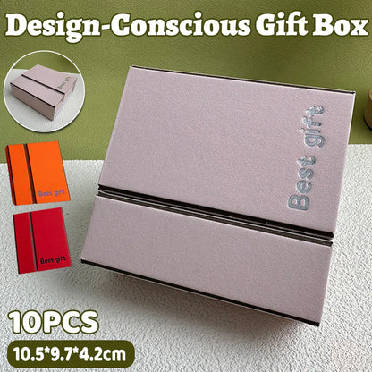 10PCS Folding Gift Boxes 2-Piece Design for Wedding Party Favors Candy Packaging - Orange
