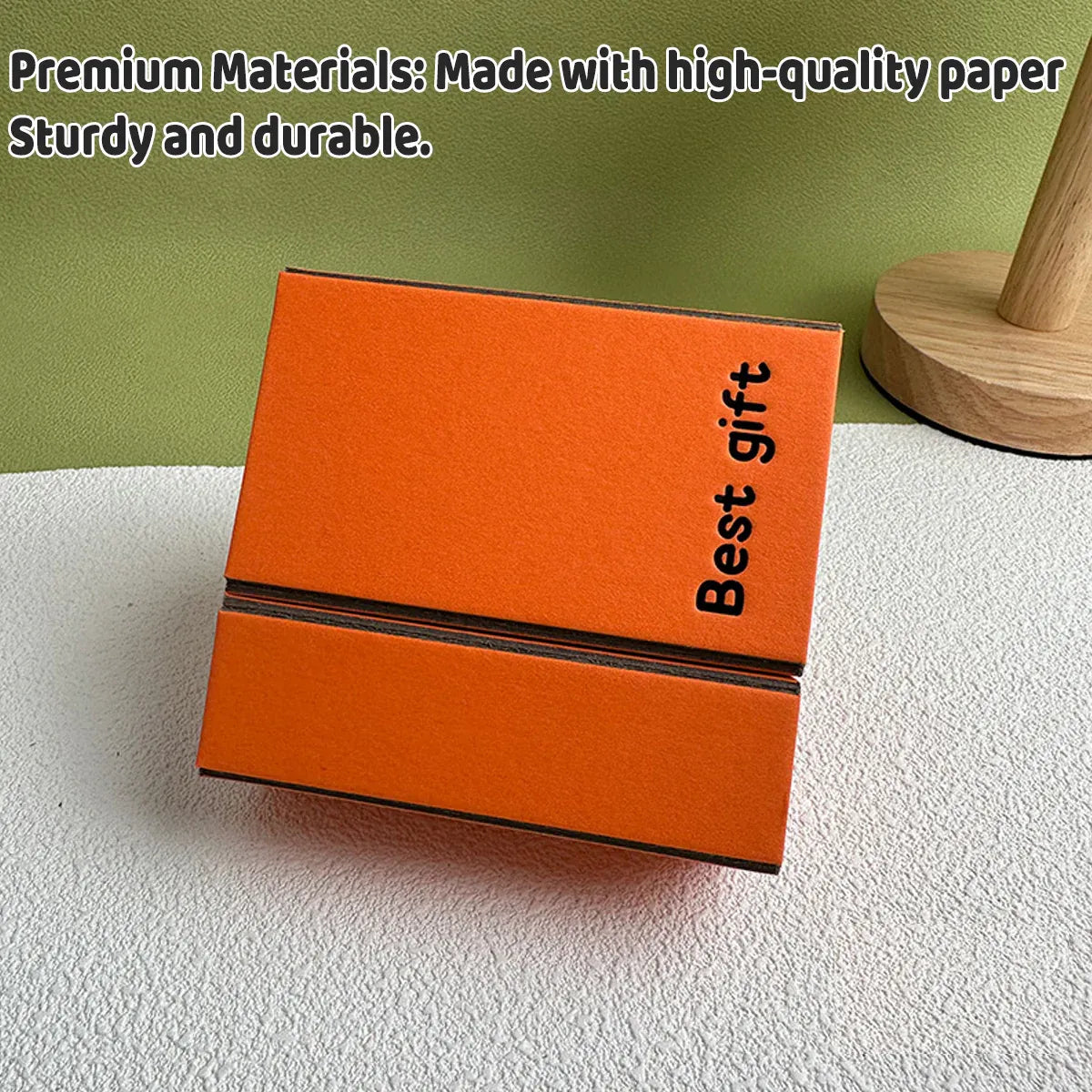 10PCS Folding Gift Boxes 2-Piece Design for Wedding Party Favors Candy Packaging - Orange