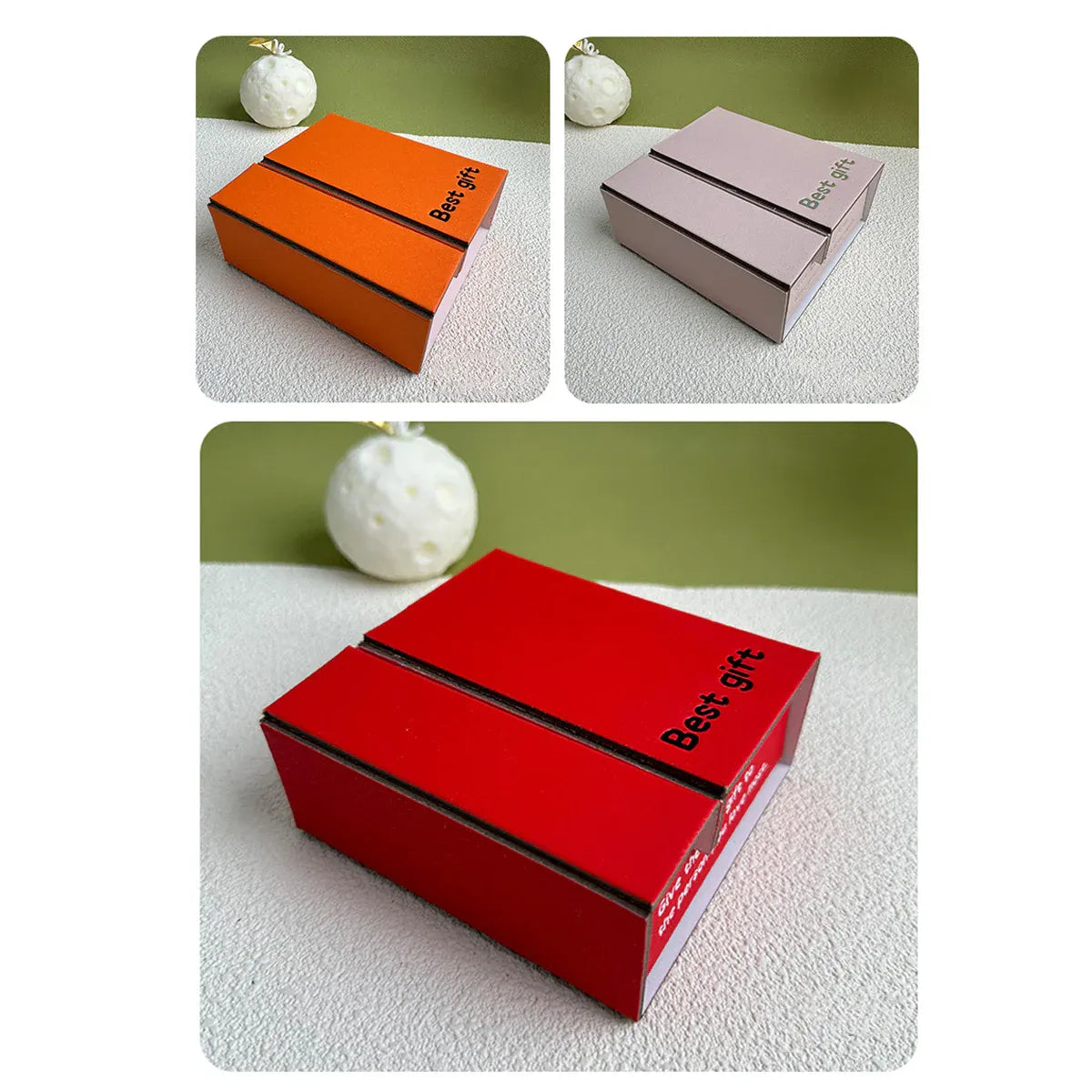 10PCS Folding Gift Boxes 2-Piece Design for Wedding Party Favors Candy Packaging - Orange