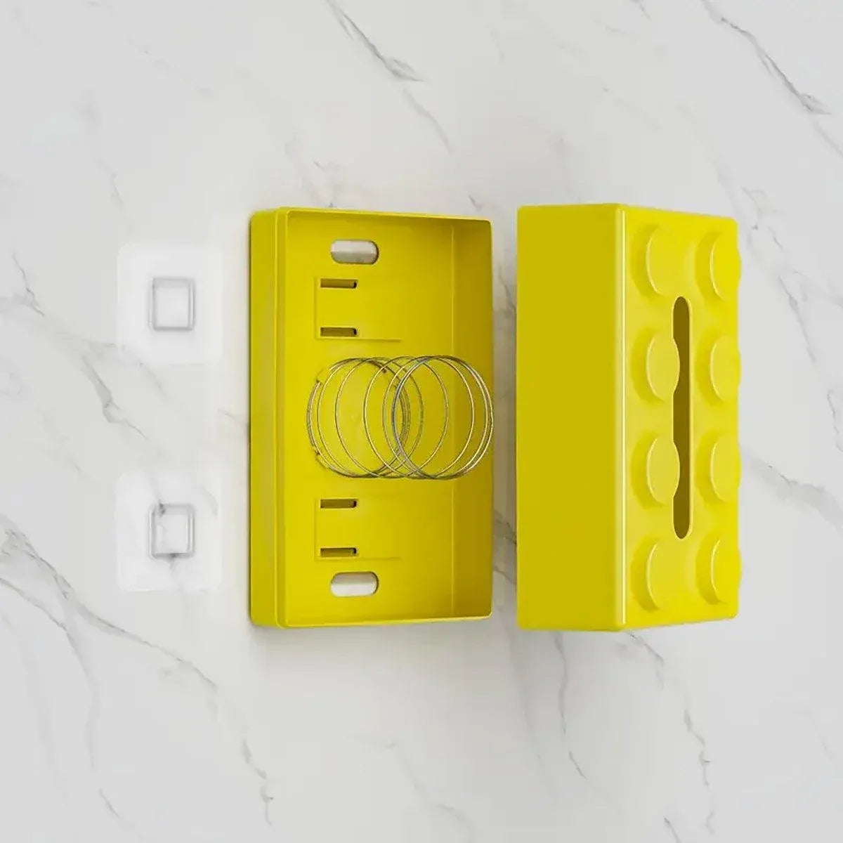 Tissue Box Cover Creative Building Block Cute Napkin Dispenser Holder Home Decor - Yellow
