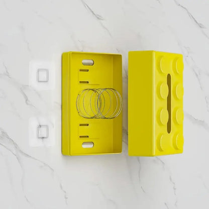 Tissue Box Cover Creative Building Block Cute Napkin Dispenser Holder Home Decor - Yellow