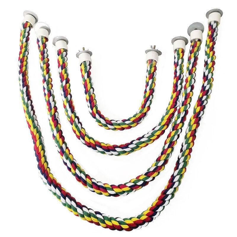 Parrot Rope Perch Colourful Bird Cage Toy Cotton Bungee Swing for Pet Birds - 105CM