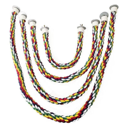 Parrot Rope Perch Colourful Bird Cage Toy Cotton Bungee Swing for Pet Birds - 105CM