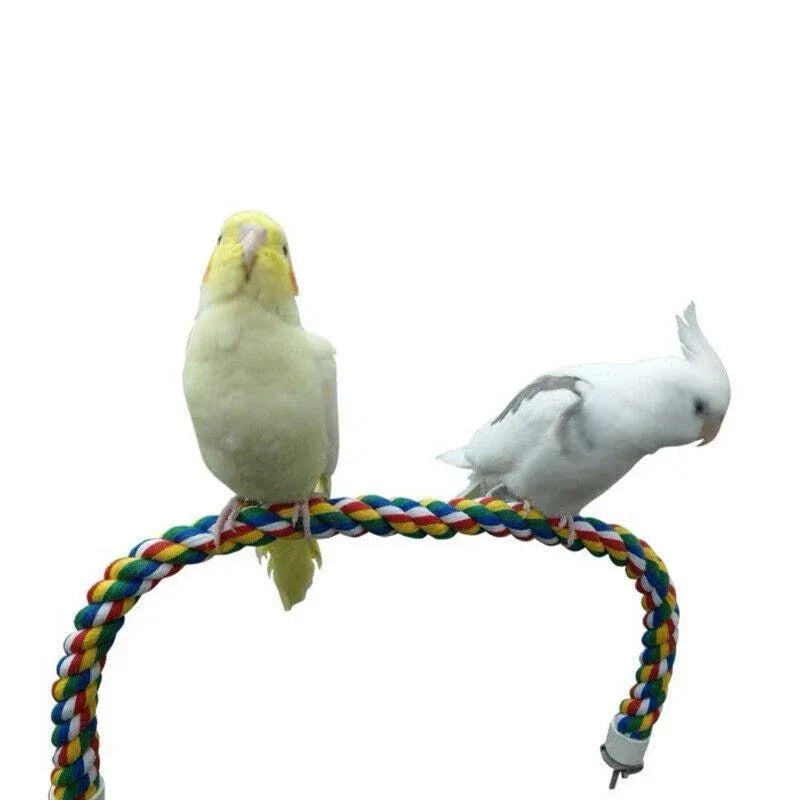 Parrot Rope Perch Colourful Bird Cage Toy Cotton Bungee Swing for Pet Birds - 105CM