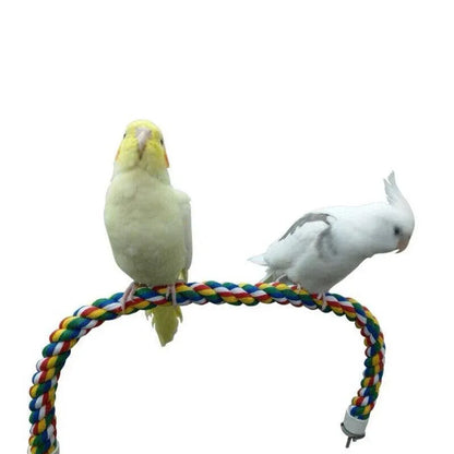 Parrot Rope Perch Colourful Bird Cage Toy Cotton Bungee Swing for Pet Birds - 105CM