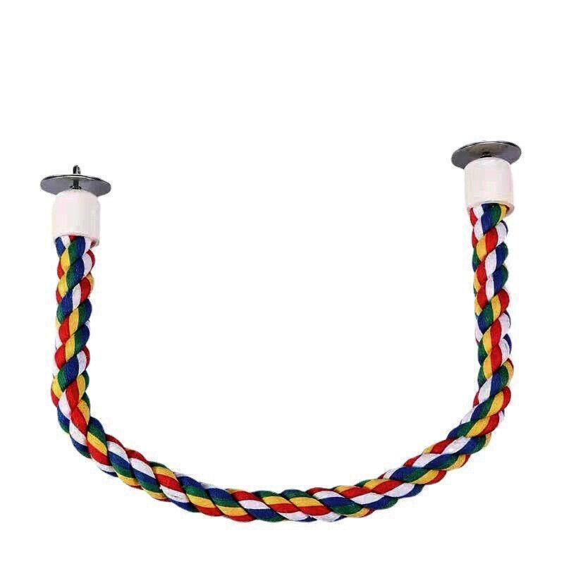 Parrot Rope Perch Colourful Bird Cage Toy Cotton Bungee Swing for Pet Birds - 105CM