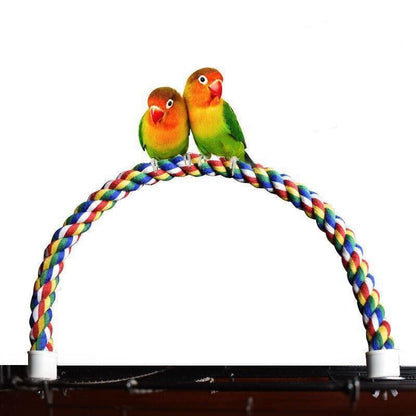 Parrot Rope Perch Colourful Bird Cage Toy Cotton Bungee Swing for Pet Birds - 105CM