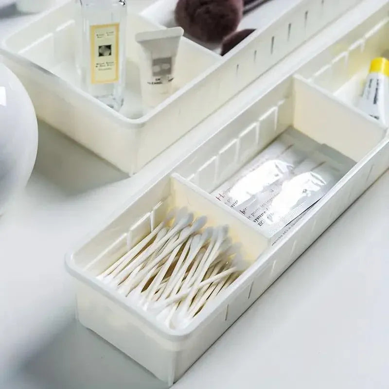 4PCS Drawer Storage Organizer Box Multi Compartment Kitchen Tableware Sorting