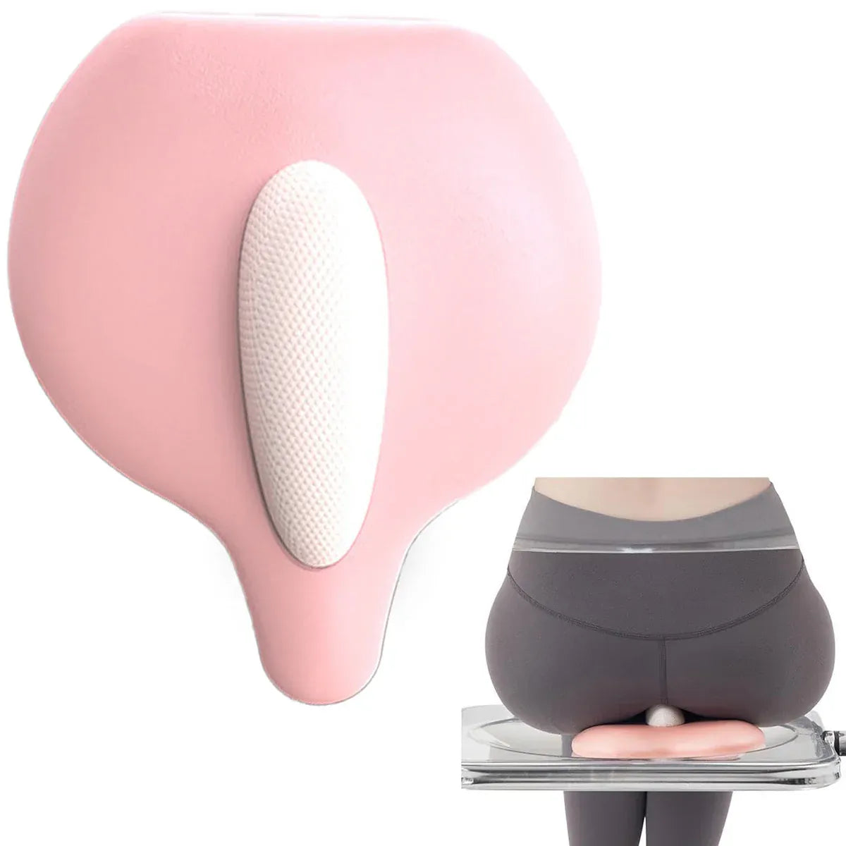 Hip and Inner Thigh Squeeze Trainer Compact Fitness Tool for Home Workouts - Pink