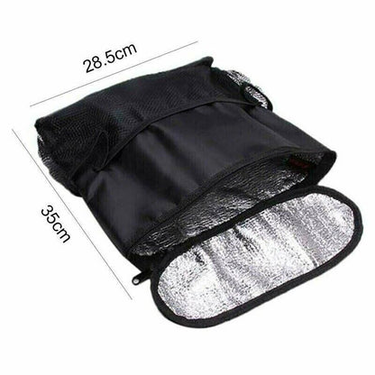 Vehicle Seat Back Organiser Insulated Storage Bag with Mesh Pockets for Travel Use