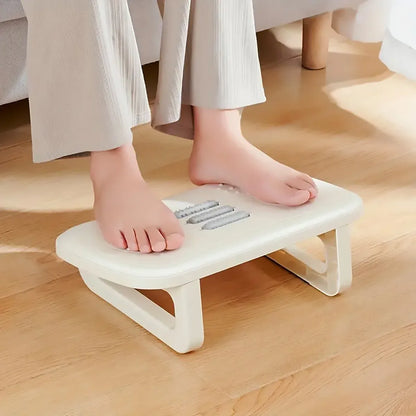 Ergonomic Office Footrest Adjustable Under Desk Stool Anti Fatigue Foot Support - White