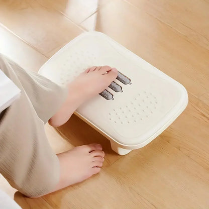 Ergonomic Office Footrest Adjustable Under Desk Stool Anti Fatigue Foot Support - White