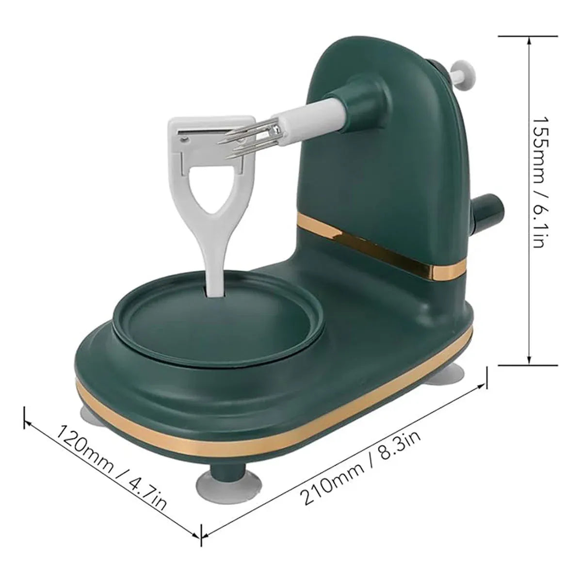 Hand Cranked Fruit Peeling Machine for Home Kitchen Apple Potato Peeling Tool - Dark Green