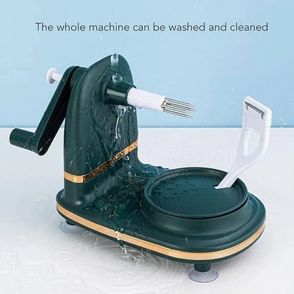 Hand Cranked Fruit Peeling Machine for Home Kitchen Apple Potato Peeling Tool - Dark Green