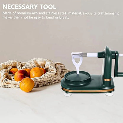 Hand Cranked Fruit Peeling Machine for Home Kitchen Apple Potato Peeling Tool - Dark Green