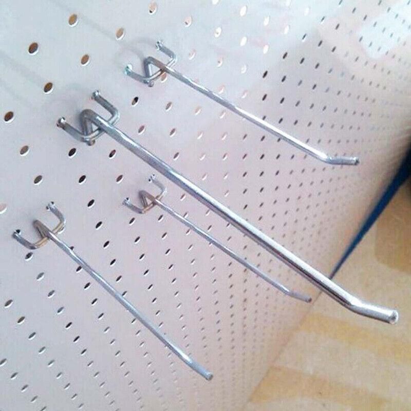 50X Pegboard Hooks Metal Panel Valcano Peg Board Hook Steel 50 100 150 200 Mm - 10CM