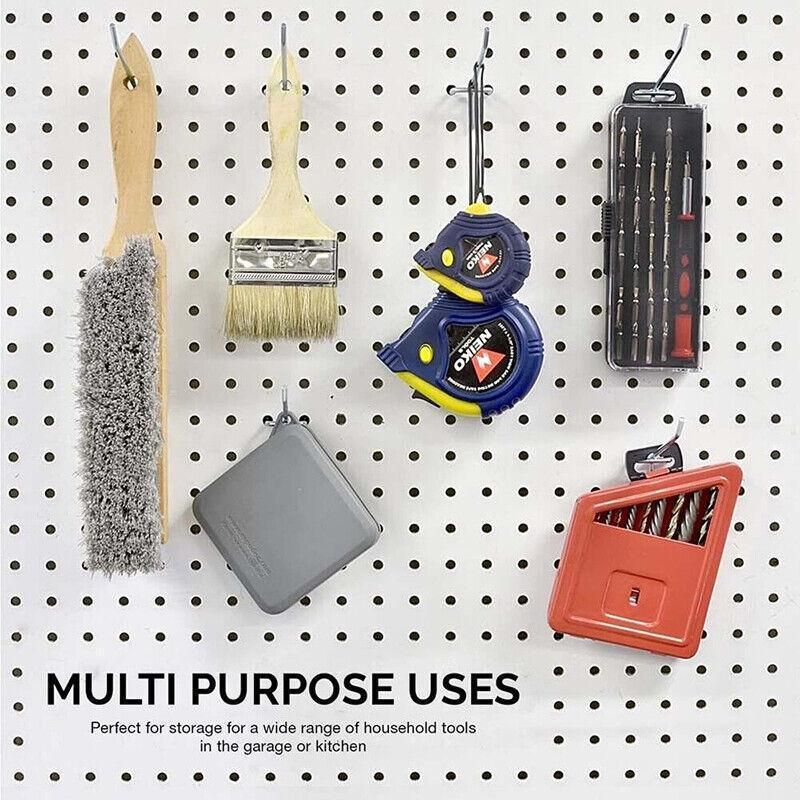 50X Pegboard Hooks Metal Panel Valcano Peg Board Hook Steel 50 100 150 200 Mm - 10CM