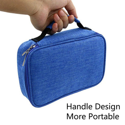 Large Capacity Waterproof Pen Pouch Pencil Case Student Stationery Storage Bag - Purple