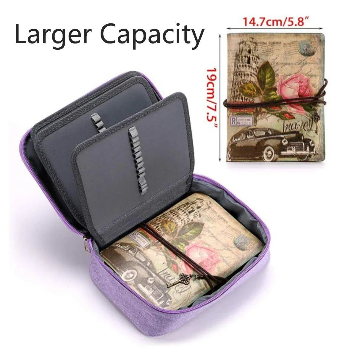 Large Capacity Waterproof Pen Pouch Pencil Case Student Stationery Storage Bag - Purple