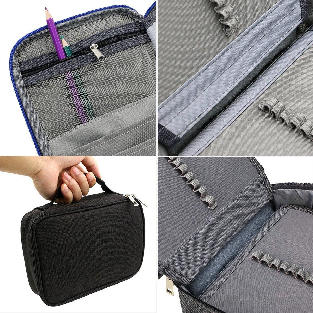 Large Capacity Waterproof Pen Pouch Pencil Case Student Stationery Storage Bag - Purple