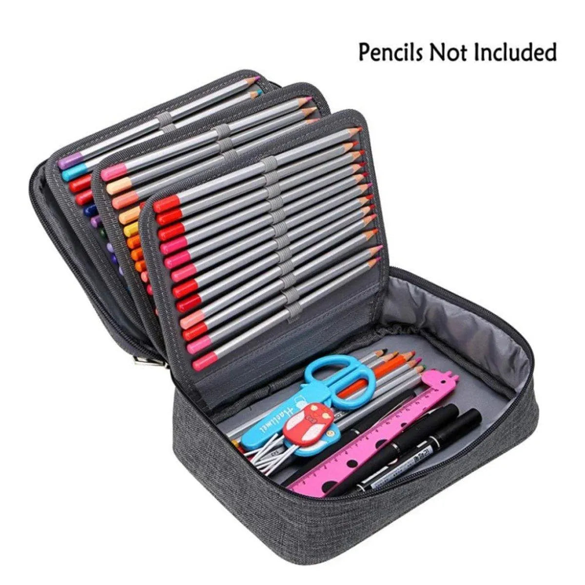 Large Capacity Waterproof Pen Pouch Pencil Case Student Stationery Storage Bag - Purple
