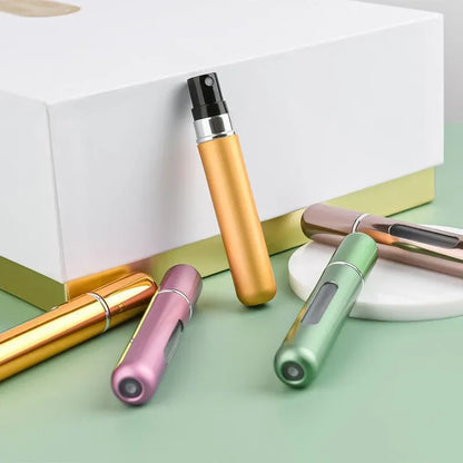 Portable Perfume Atomizer Spray Bottle 8ml Refillable Scent Pump for Travel Use - Green