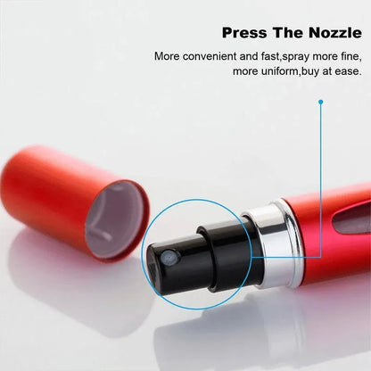 Portable Perfume Atomizer Spray Bottle 8ml Refillable Scent Pump for Travel Use - Matte Red