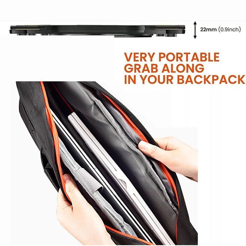 Adjustable Laptop Stand with 360-Degree Base for Desk Riser Home Office Holder - Black