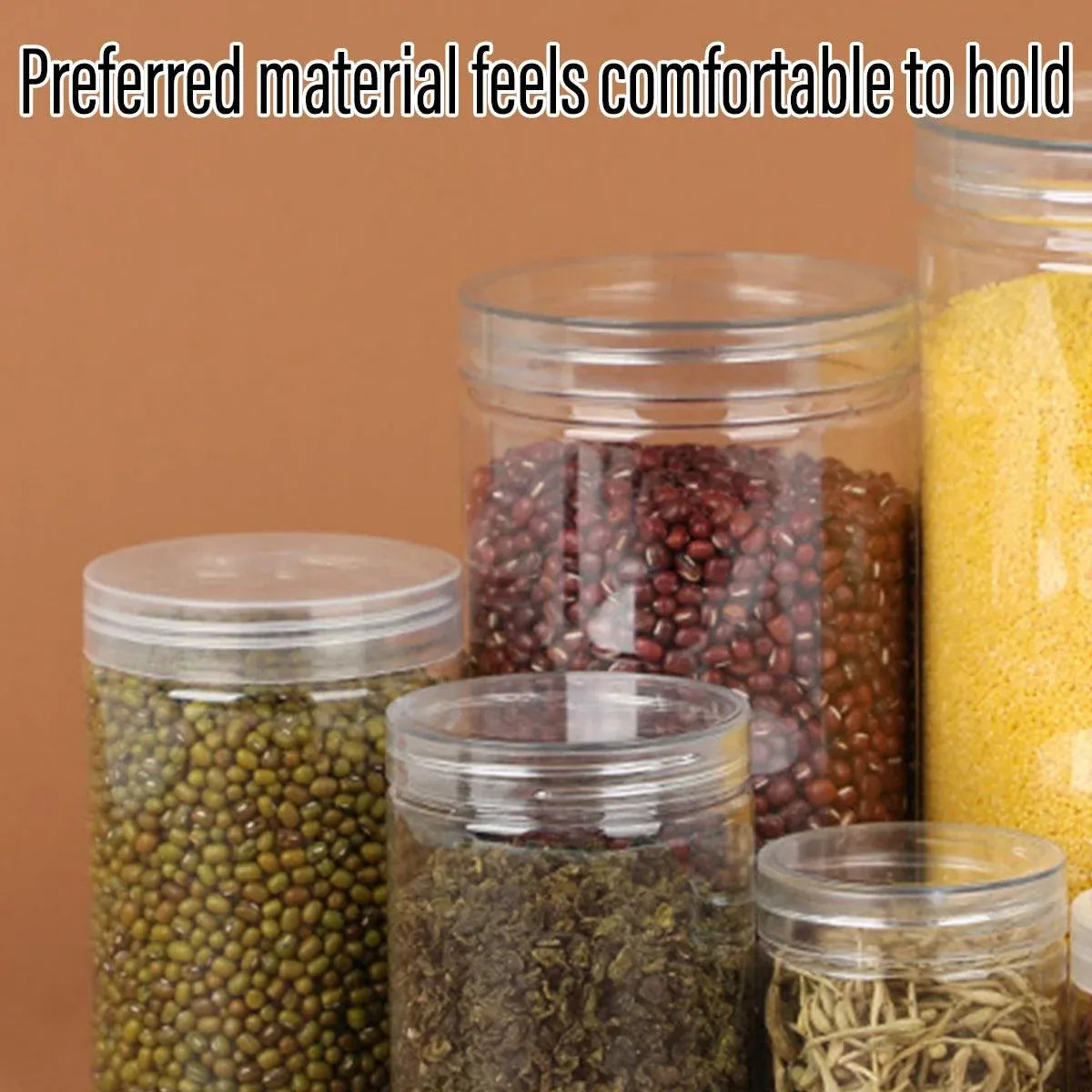 Wide Mouth Plastic Food Bottles 50pcs Transparent Sealed Storage Tanks Container - 8.5cm x 20cm