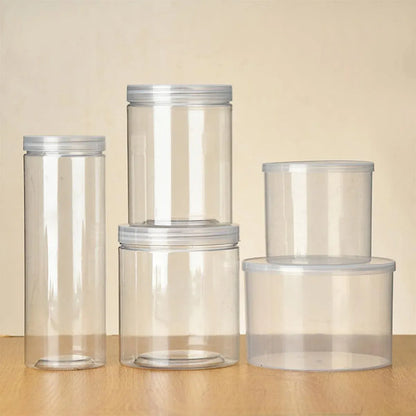 Wide Mouth Plastic Food Bottles 50pcs Transparent Sealed Storage Tanks Container - 8.5cm x 20cm