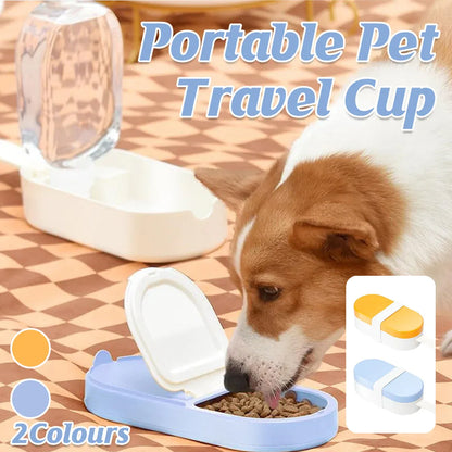 Pet Travel Water Food Cup for Dog Walking Leakproof Portable Lightweight Outdoor - Blue