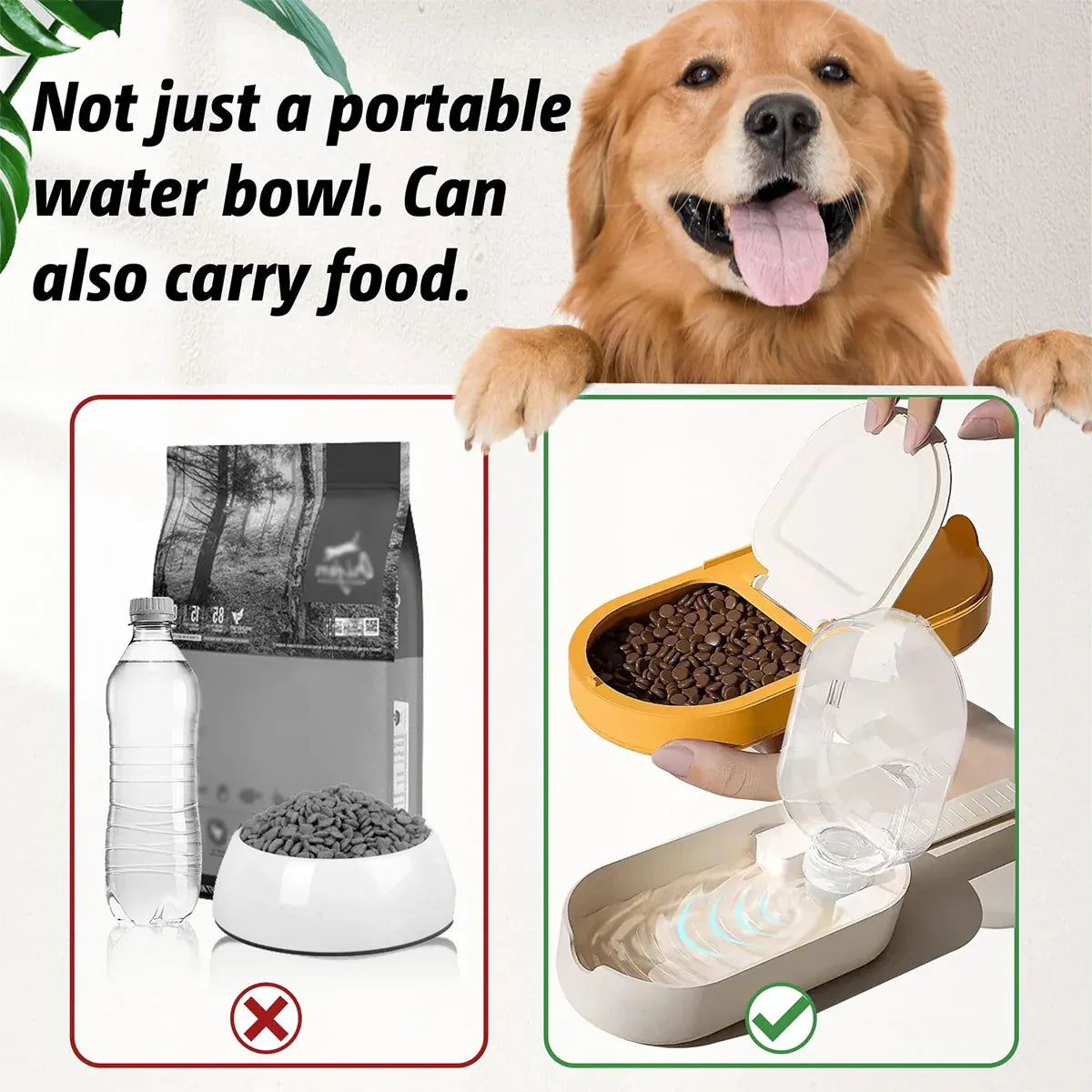Pet Travel Water Food Cup for Dog Walking Leakproof Portable Lightweight Outdoor - Blue