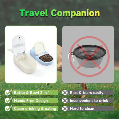 Pet Travel Water Food Cup for Dog Walking Leakproof Portable Lightweight Outdoor - Blue