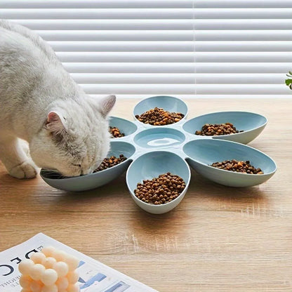 Multi Cat Feeding Bowl Petal Design Kitten Milk Bowl Puppy Dog Food Water Dish - Pink