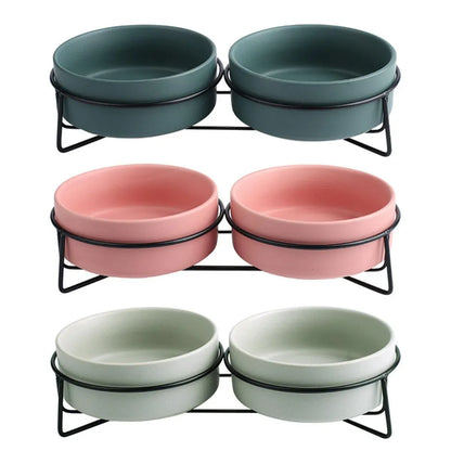 Ceramic Pet Bowl Cat Food Bowl Dog Bowl Drinking Bowl Pet Water Food Dish - Pink