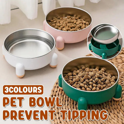 Anti-Tip Stainless Steel Dog Bowl Pet Basin for Dogs Cats Durable Feeding Dish - Pink