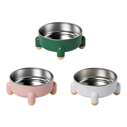 Anti-Tip Stainless Steel Dog Bowl Pet Basin for Dogs Cats Durable Feeding Dish - Pink