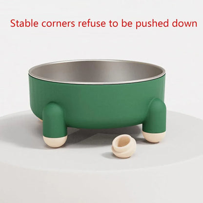 Anti-Tip Stainless Steel Dog Bowl Pet Basin for Dogs Cats Durable Feeding Dish - Pink