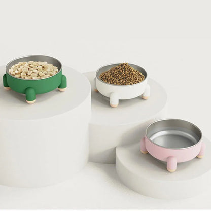 Anti-Tip Stainless Steel Dog Bowl Pet Basin for Dogs Cats Durable Feeding Dish - Pink