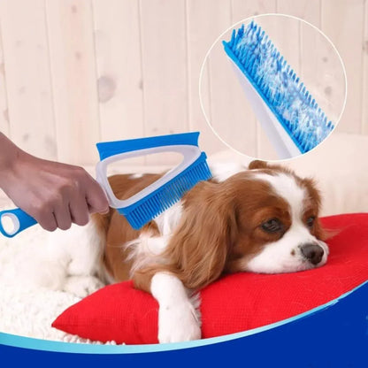 Multifunctional Pet Cleaning Hair Brush for Dogs Cats Removes Shedding Grooming - Blue