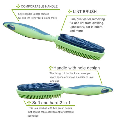 Pet Hair Removal Brush Multi-functional Cleaning Brush For Dog Cat Dust Removal - Green