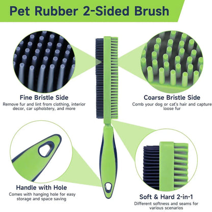 Pet Hair Removal Brush Multi-functional Cleaning Brush For Dog Cat Dust Removal - Green