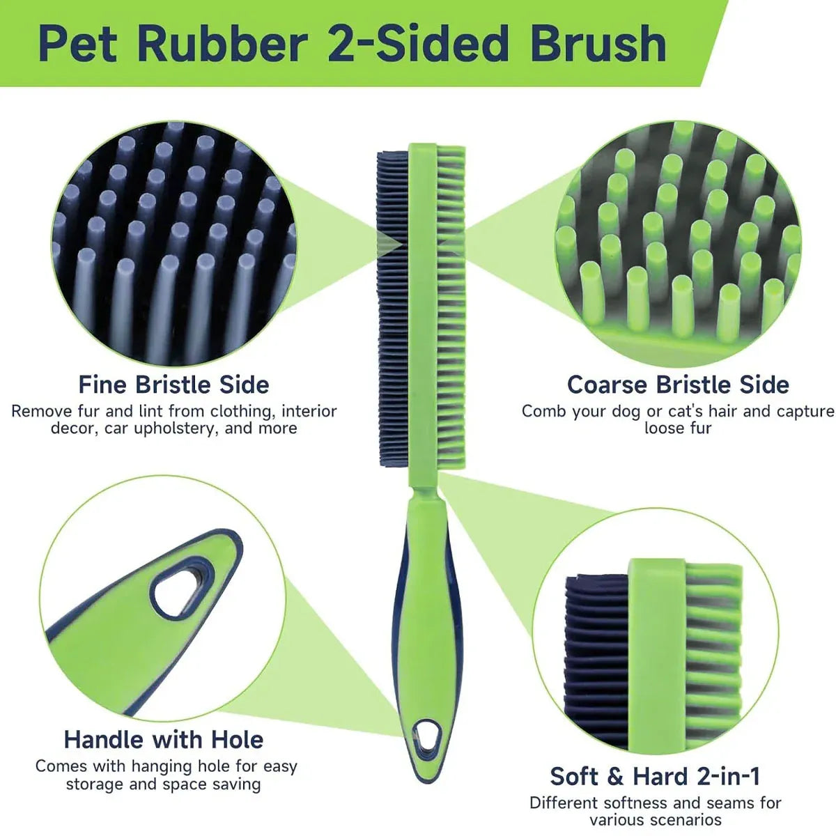 Pet Hair Removal Brush Multi-functional Cleaning Brush For Dog Cat Dust Removal - Red