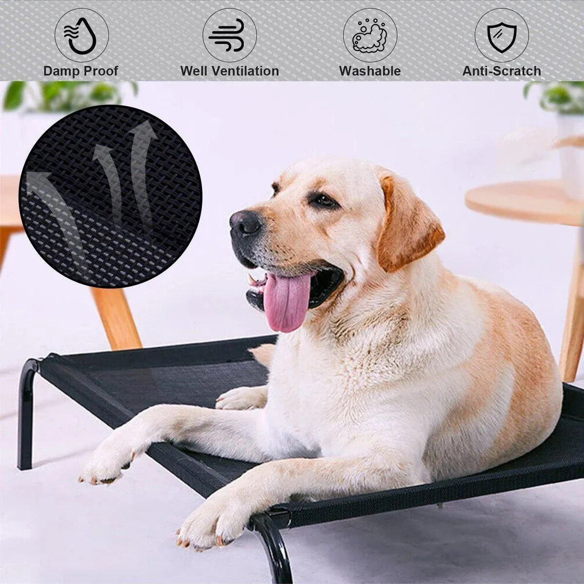 Heavy Duty Pet Raised Bed Elevated Trampoline Hammock Cat Dog Raised Deluxe - M