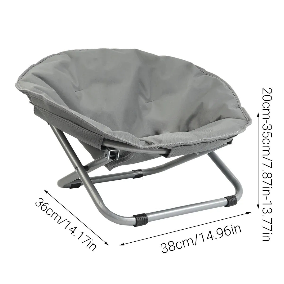 Folding Pet Bed Chair Portable Round Dog Bed Cat Bed Cushion for Pets Indoor Use - Black