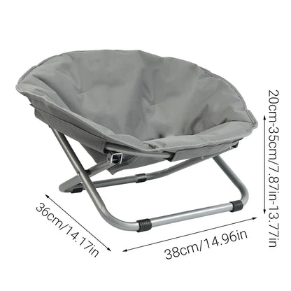 Folding Pet Bed Chair Portable Round Dog Bed Cat Bed Cushion for Pets Indoor Use - Black