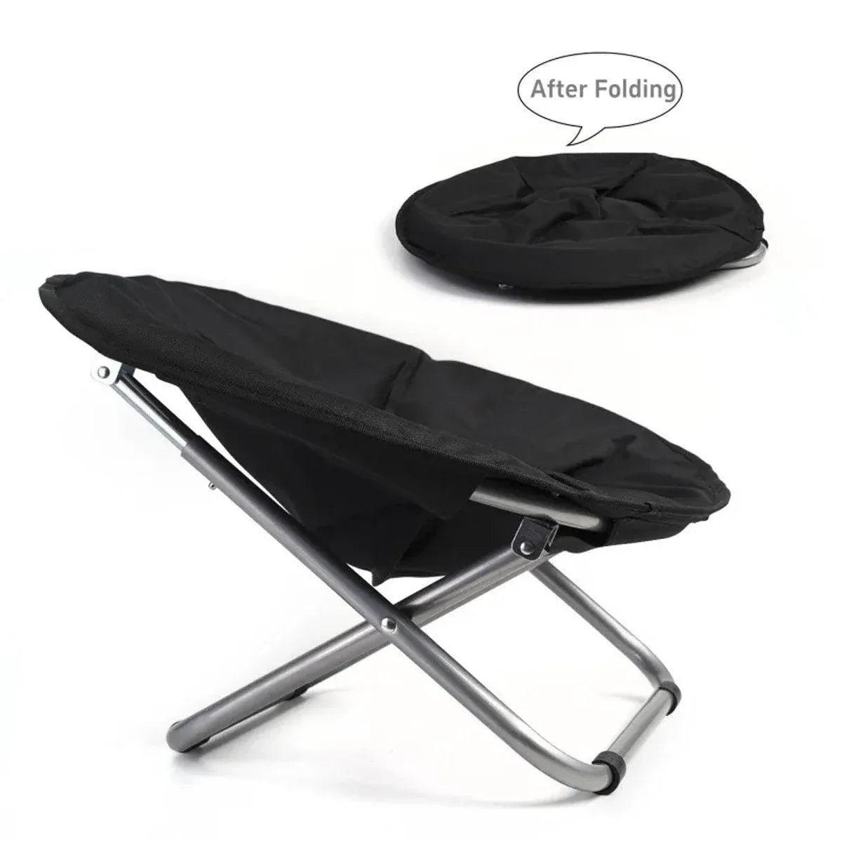 Folding Pet Bed Chair Portable Round Dog Bed Cat Bed Cushion for Pets Indoor Use - Black