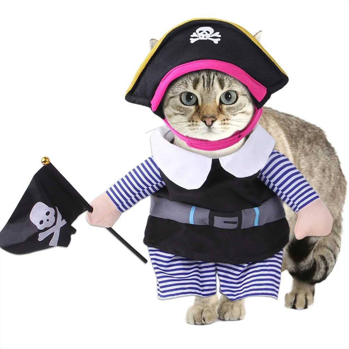 Halloween Dog Costume Pet Accessories Funny Dress Up for Small Medium Dogs - New Pirate-S