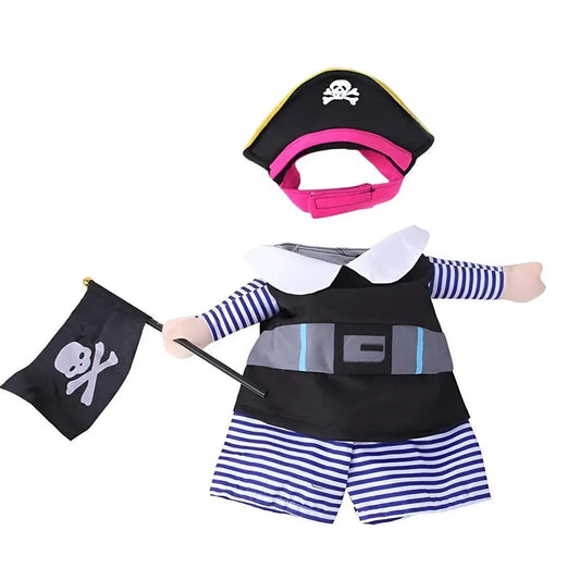 Halloween Dog Costume Pet Accessories Funny Dress Up for Small Medium Dogs - New Pirate-XL